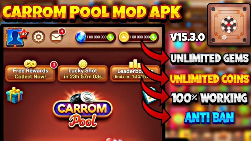 Tải về Carrom Pool Mod Apk Aim Hack 17.0.2 (Vô hạn Xu và Đá Quý)
