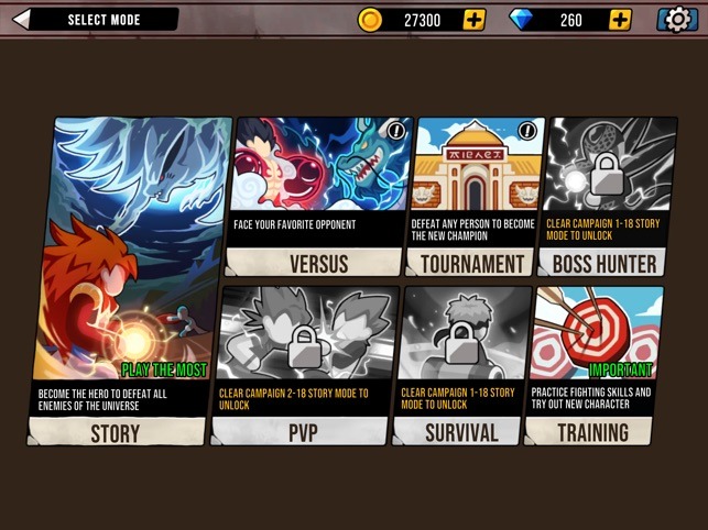7 che do choi khac nhau trong Hack Super Stickman Dragon Warriors - Tải Super Stickman Dragon Warriors Hack Apk (Vô Hạn Tiền, Menu, Mana) v1.3.0 Hack Super Stickman Dragon Warriors trở thành trò chơi hấp dẫn chính là sự đa dạng của các chế độ chơi