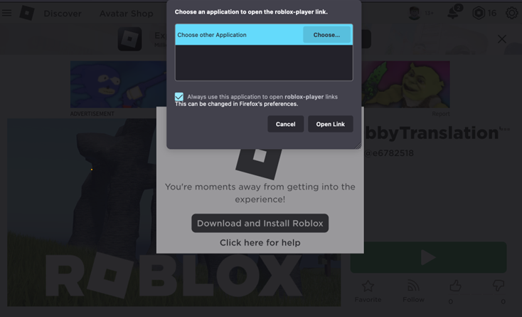Lien ket trinh phat - Tải Hack Roblox VNG Apk v2.662.537 (Menu, Nhảy Cao, Bất Tử) Chọn luôn sử dụng ứng dụng này để mở liên kết trình phát roblox