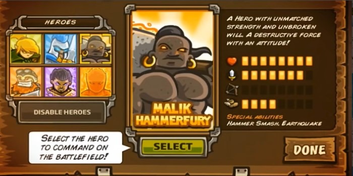 Đồ họa hài hước đáng yêu trong Hack Kingdom Rush Tower Defense TD
