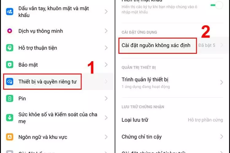 Cách bật ứng dụng không rõ nguồn gốc