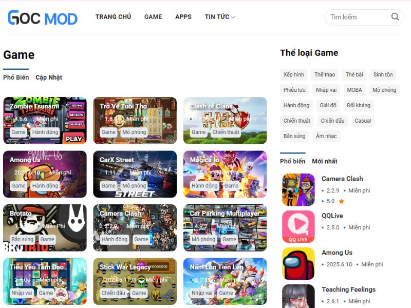 Game MOD APK Trên GOCMOD